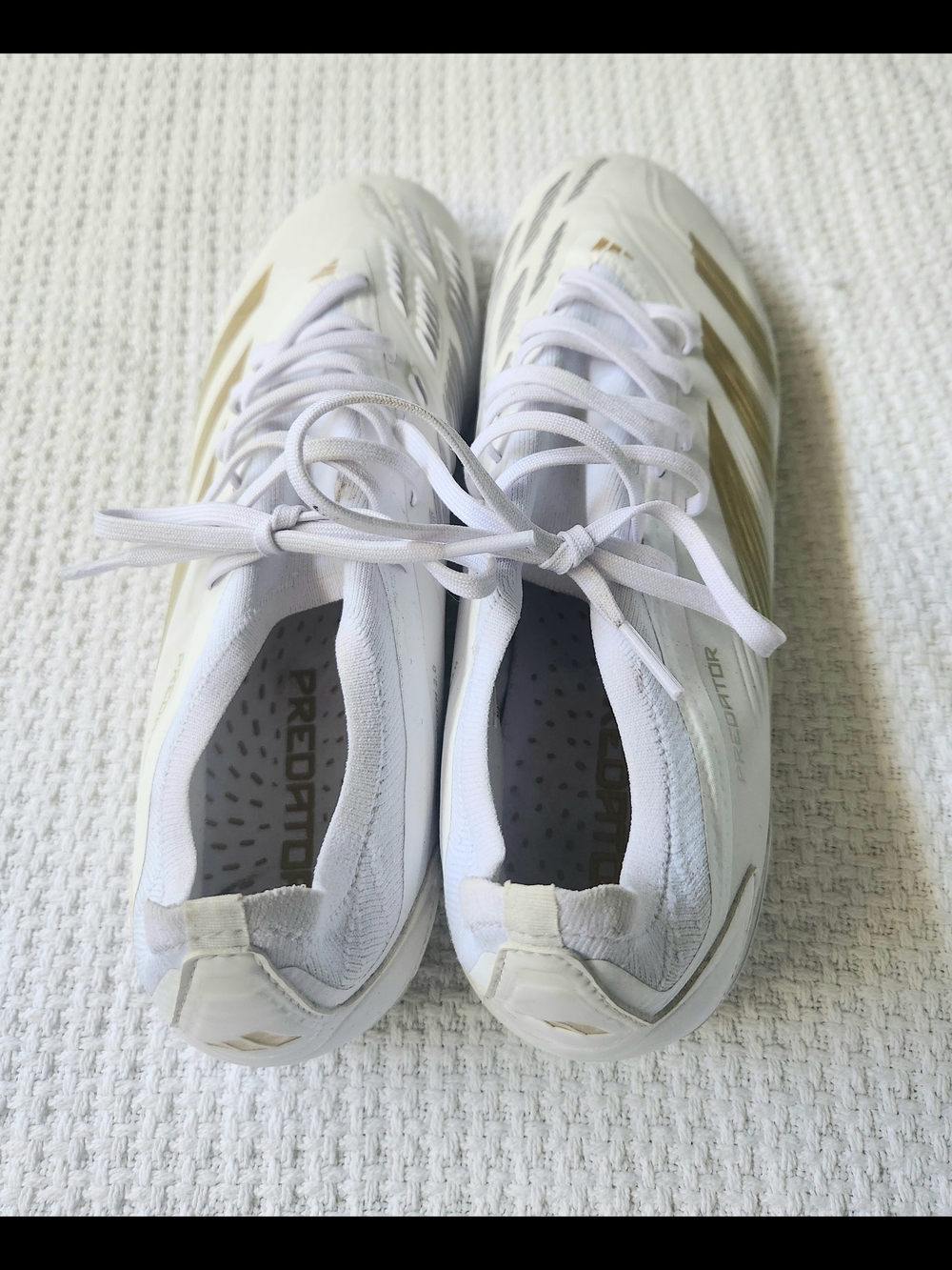 Adidas Predator Low FG Men's Athletic Shoes in White/Gold/White
